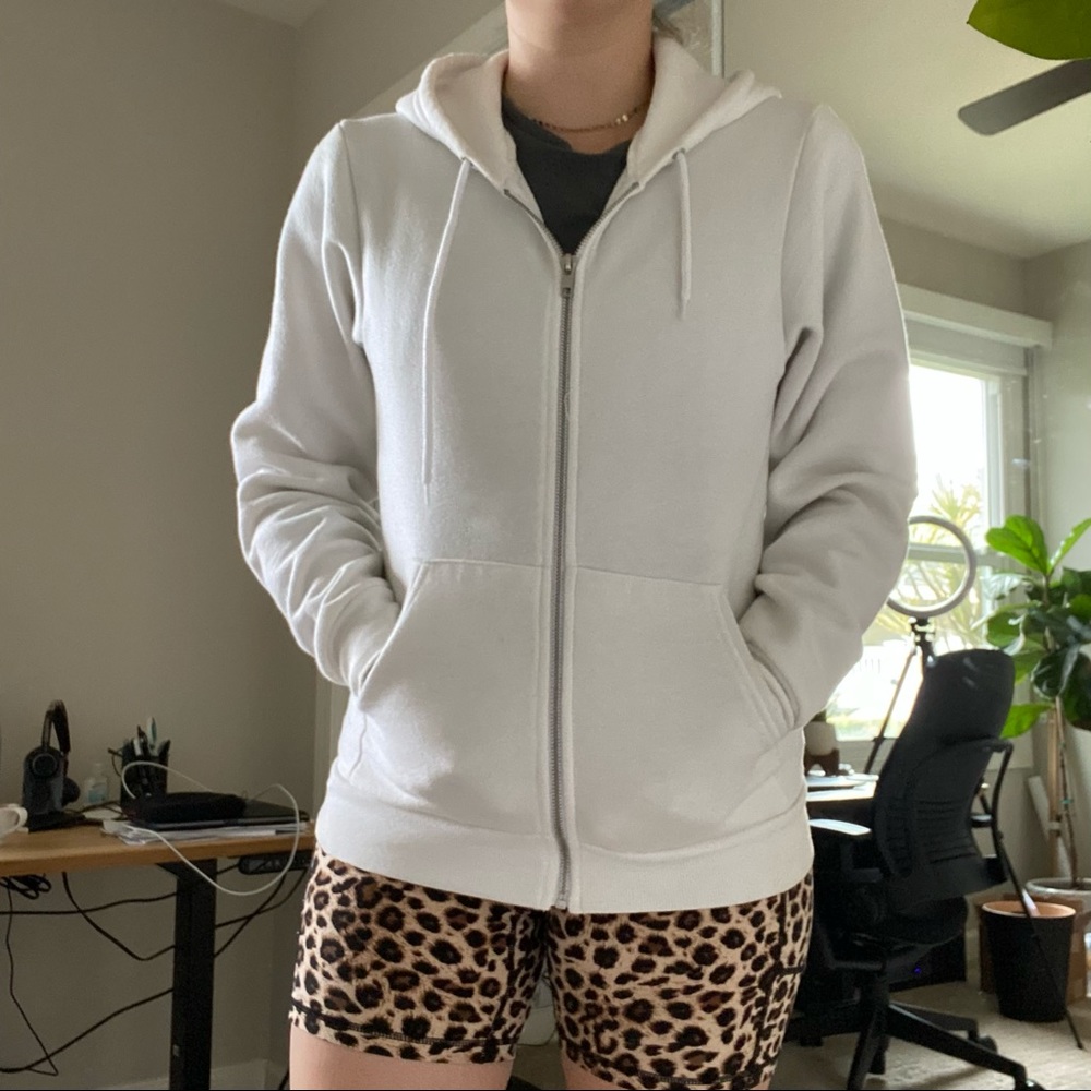 American Apparel white XS flex fleece hoodie